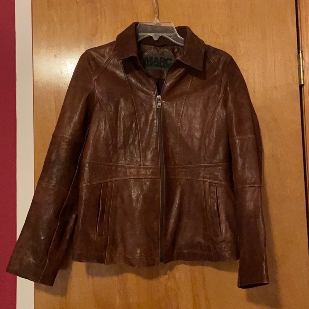 Andrew Marc New York Brown Leather Jacket